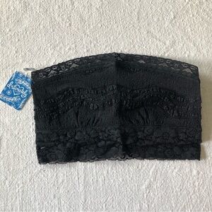Free People Scallop Lace Bandeau Black New Small